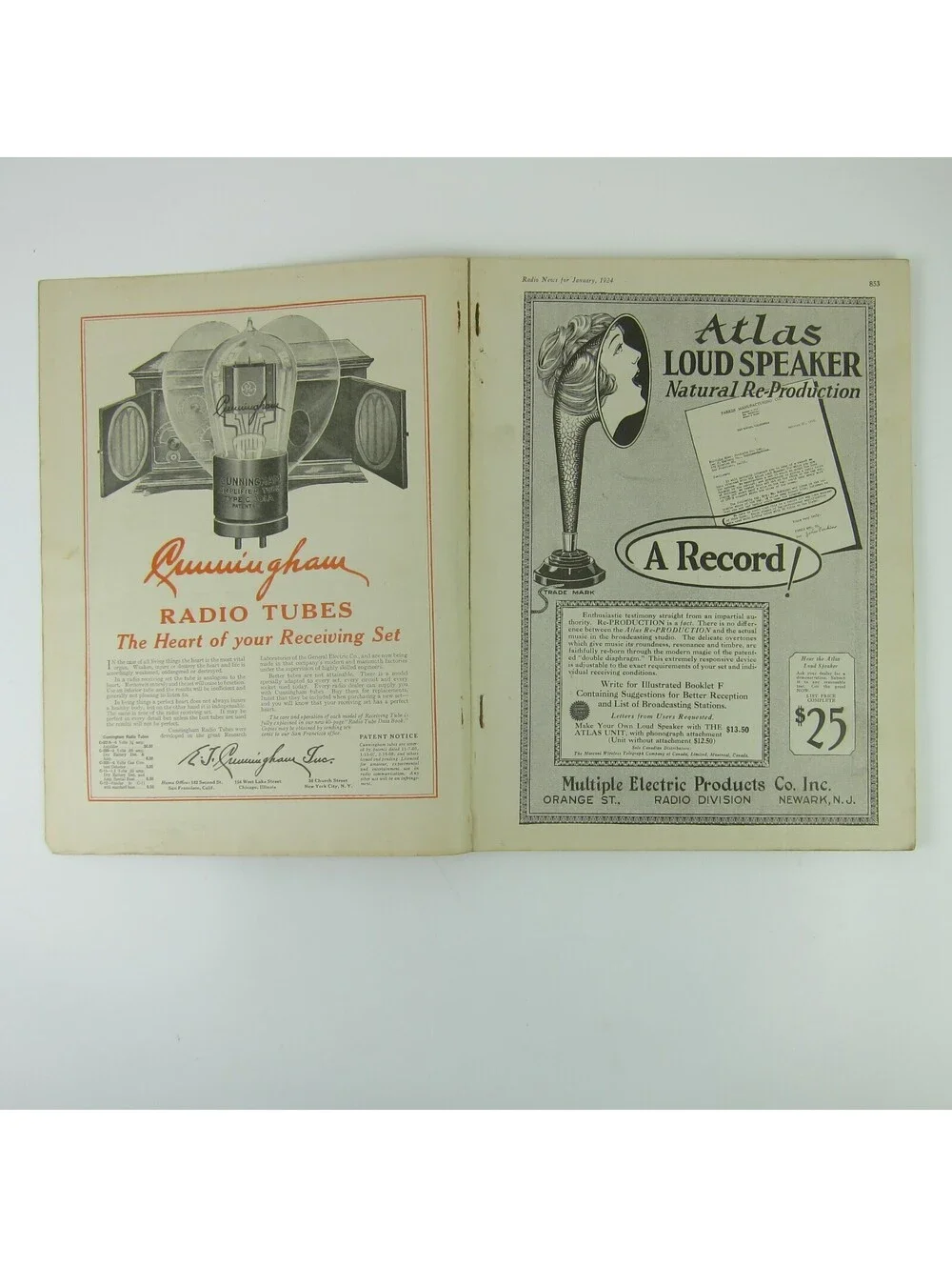 Radio News Magazine January 1924 The Radio Police Car Cover H. Gernsback Antique